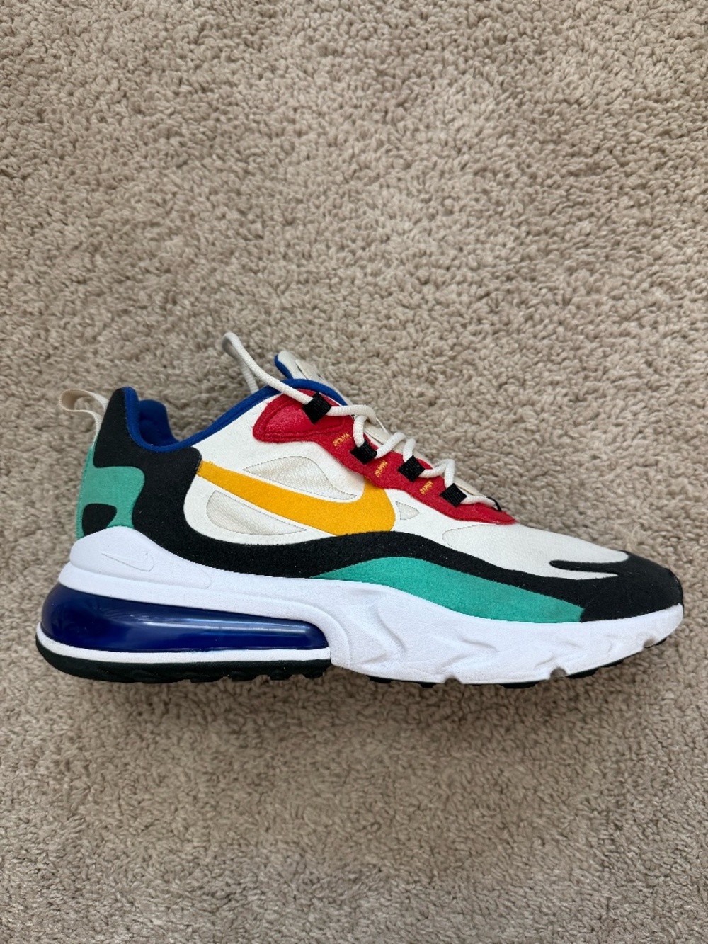 Nike Air Max 270 React Mens Size 8 Bauhaus Multi Color Sneakers AO4971-002